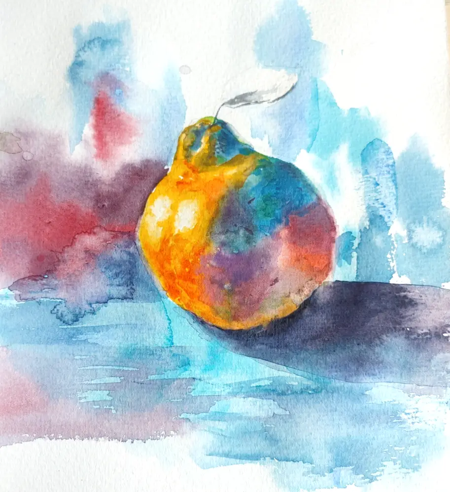 梨の水彩画