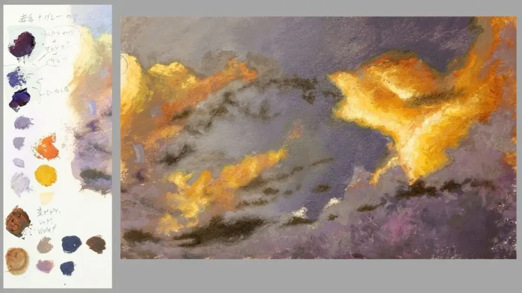 油絵で描いた雲