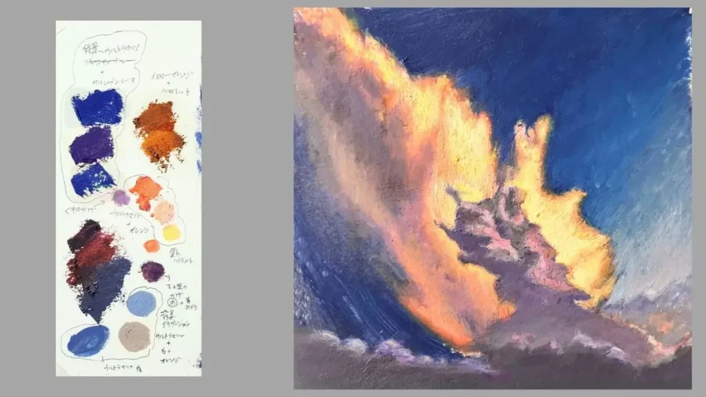 油絵で描いた雲