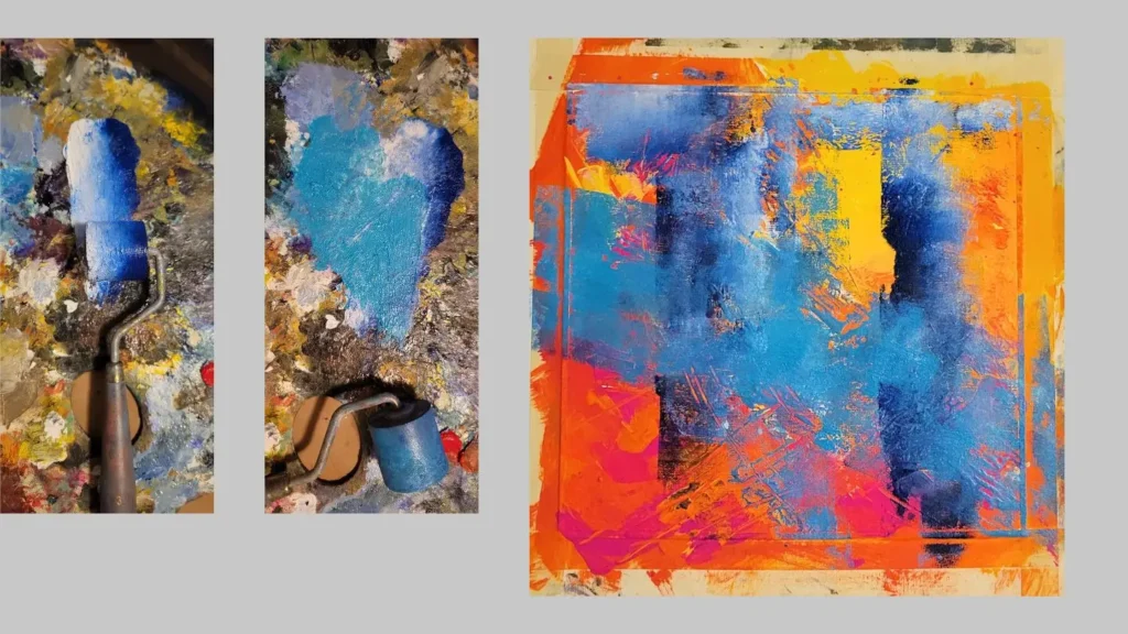 抽象画を描く過程