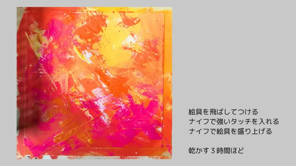 抽象画を描く過程