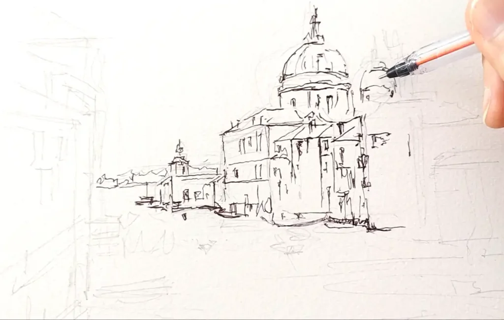 水彩で描くサン・マルコ寺院