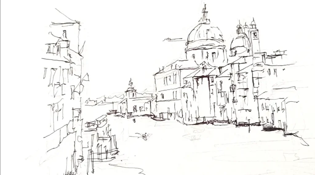 水彩で描くサン・マルコ寺院