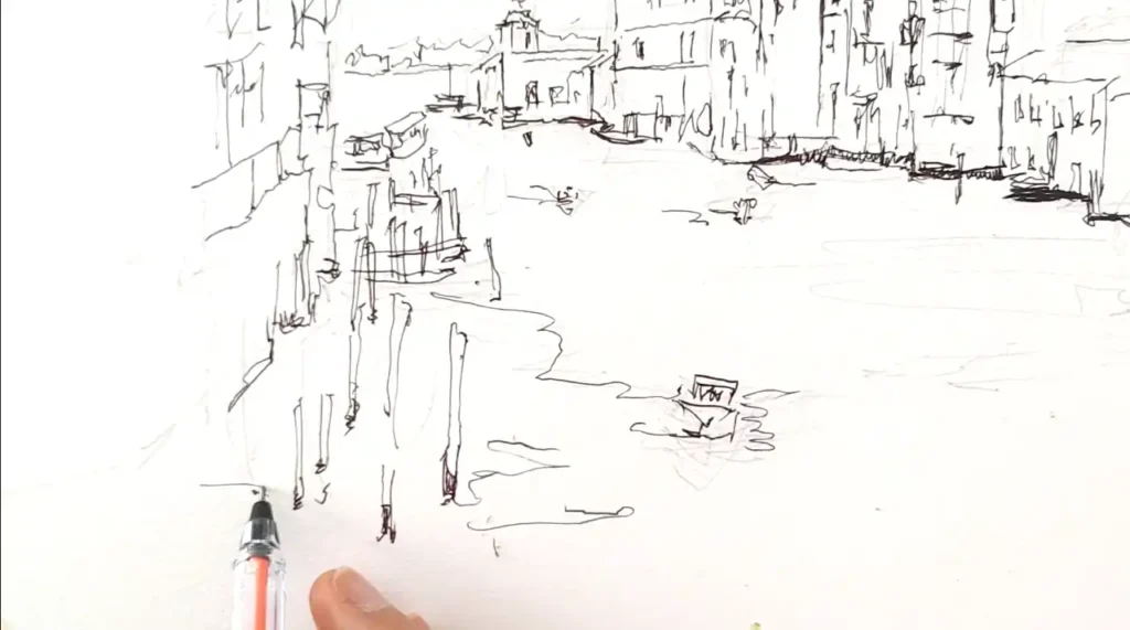 水彩で描くサン・マルコ寺院