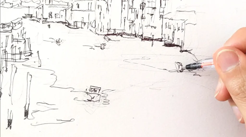 水彩で描くサン・マルコ寺院