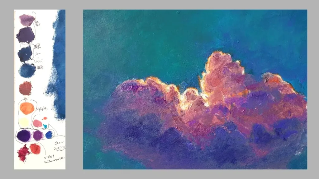 油絵で描いた雲