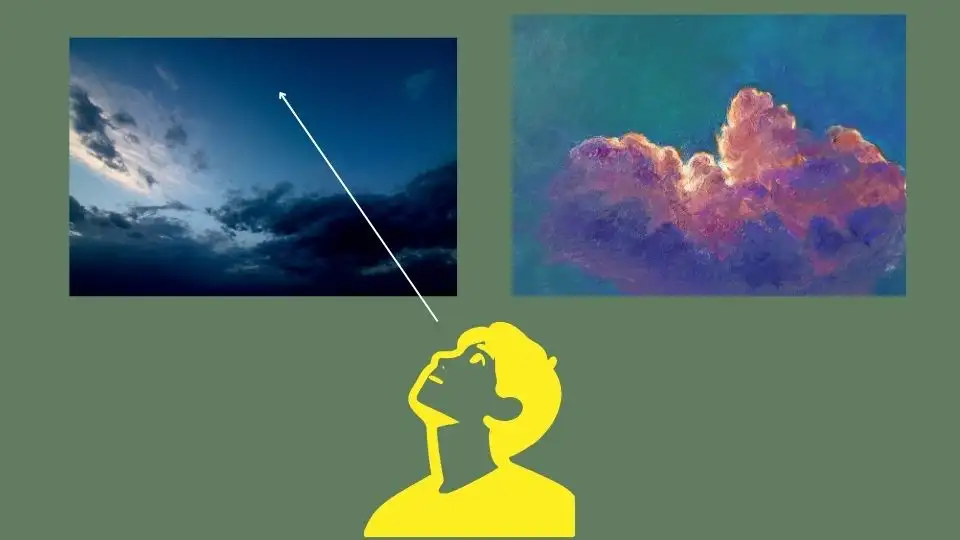 油絵で描いた雲