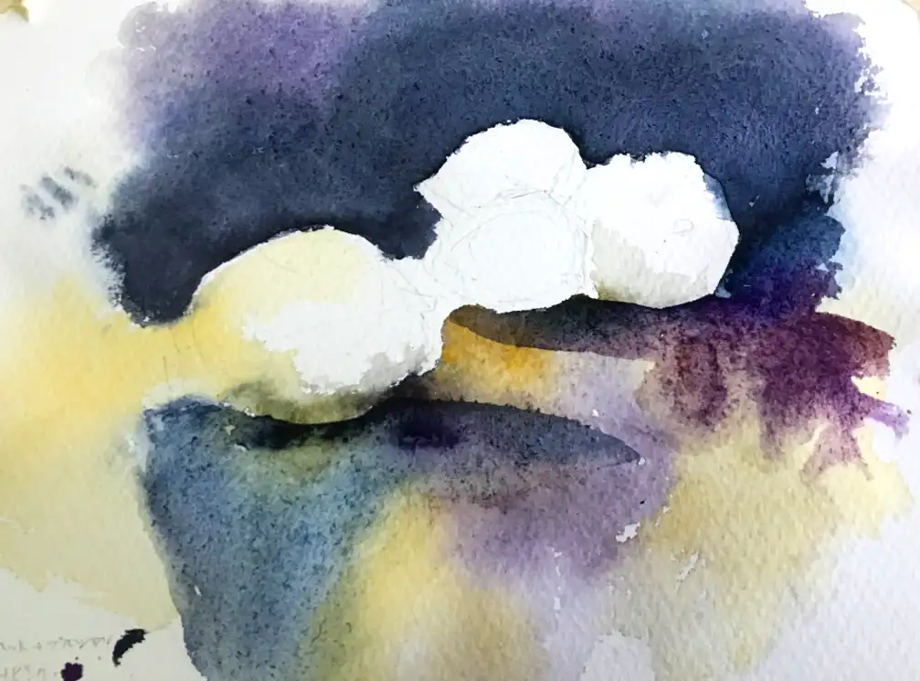 水彩で描いたレモン