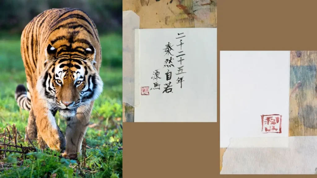 水彩で描いた虎