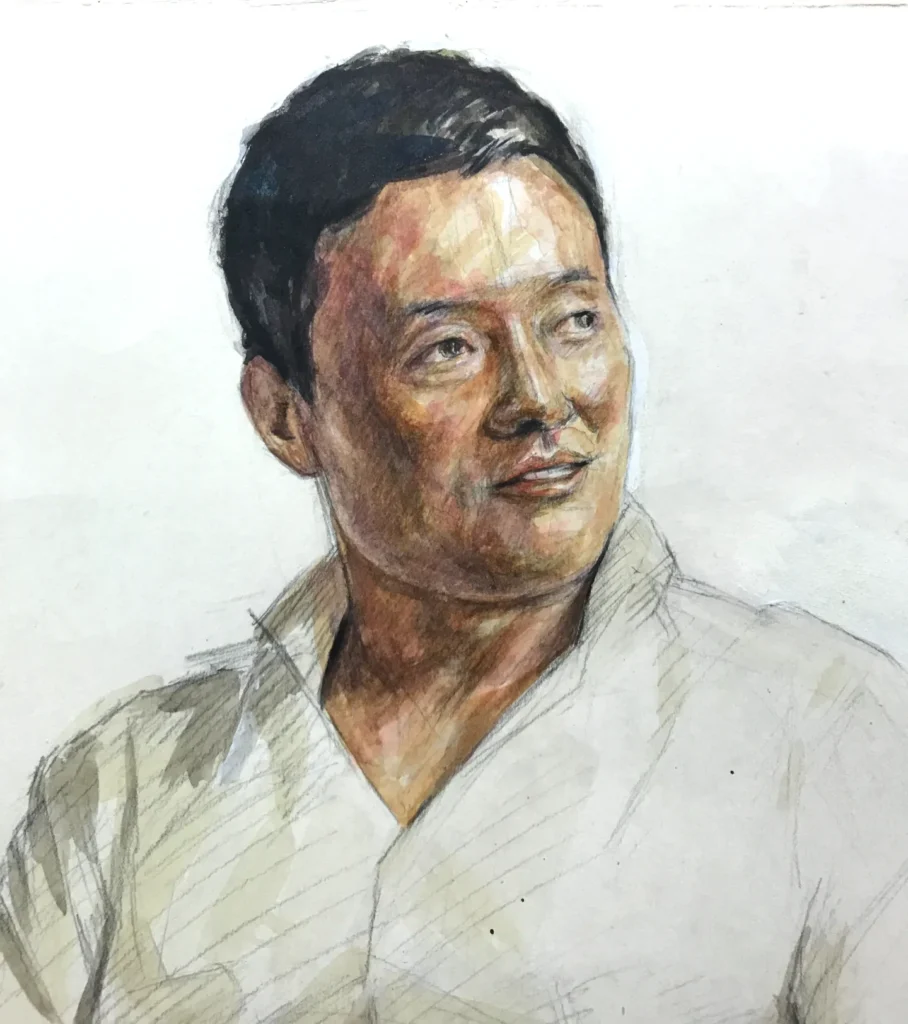 水彩で描いた人物