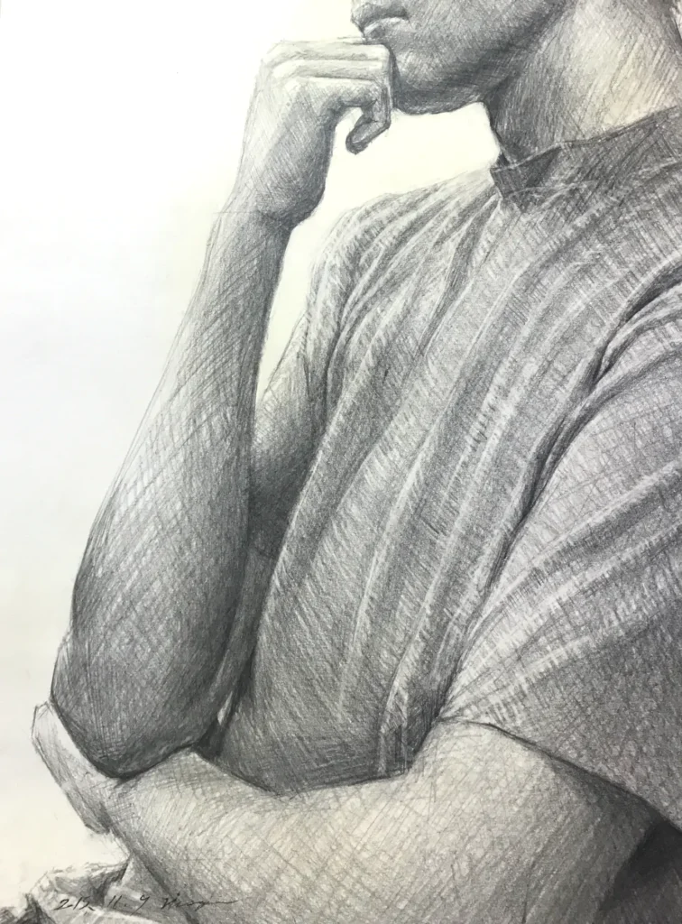 人体デッサンの手の部分