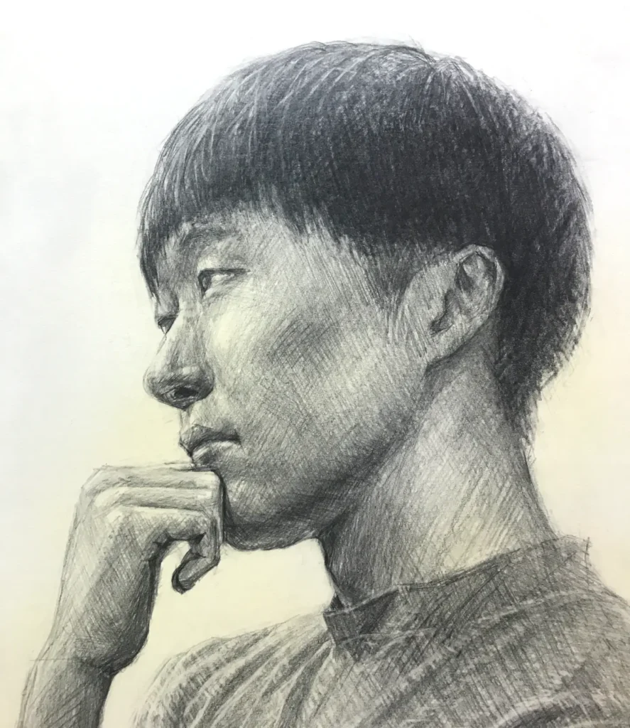 人体デッサンの顔の部分