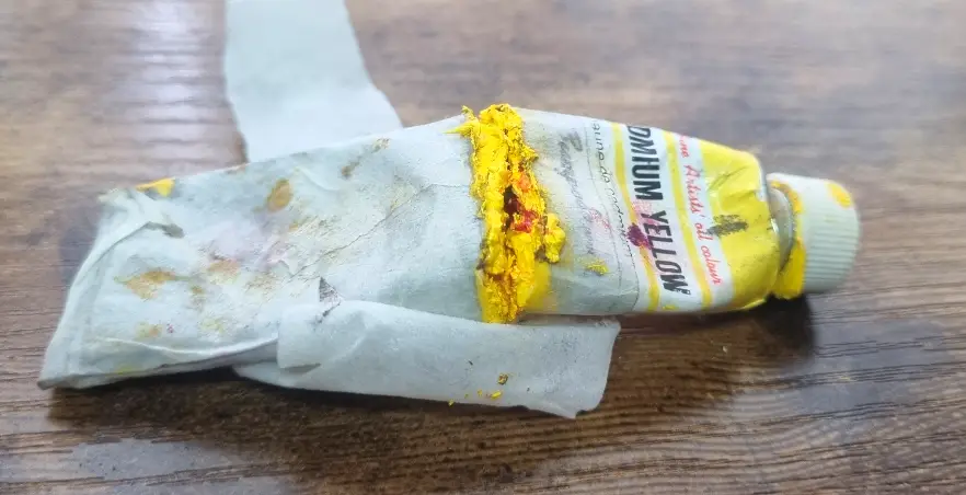 20年前の油絵具のカドミウムイエロー