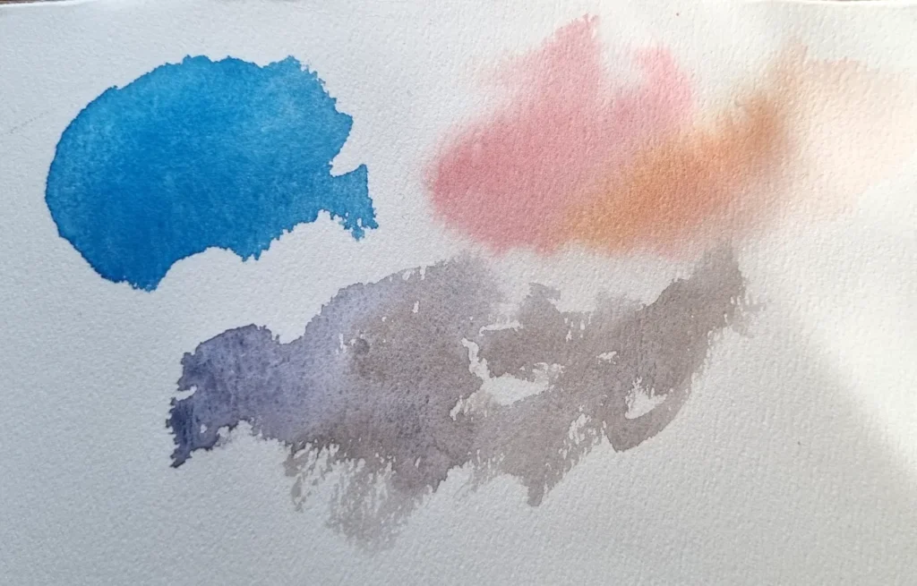 水彩の紙の上での質感