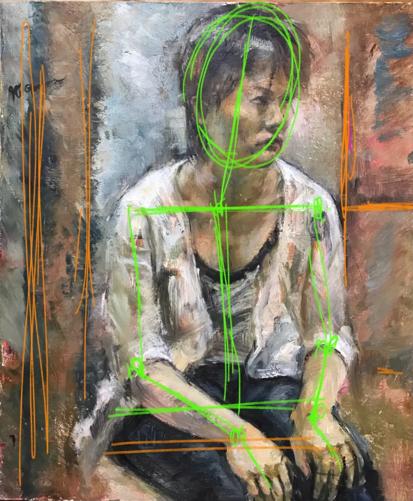 人物油彩の骨格