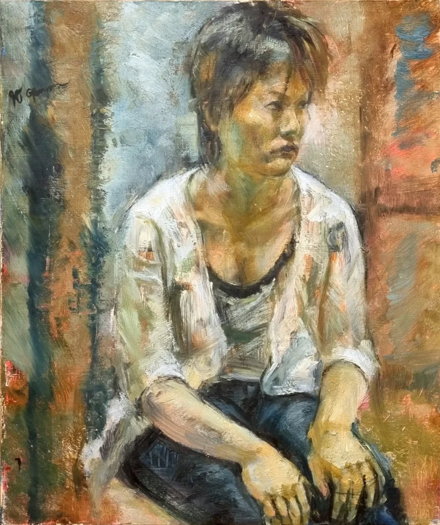 油絵で描いた人物画