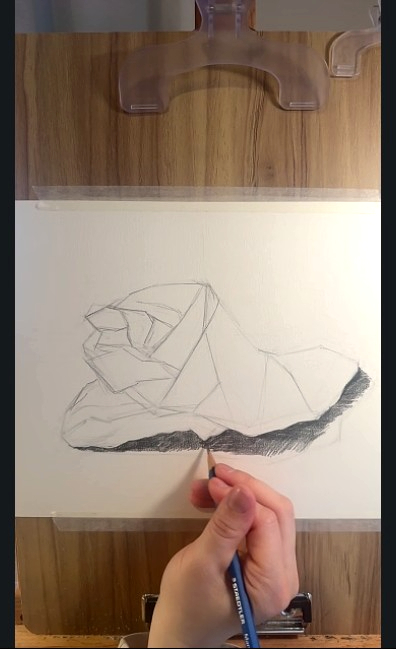 オンライン絵画教室の受講生の手元カメラの映像