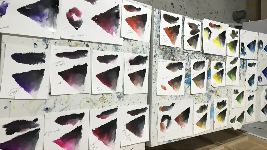 色相による色の変化の図