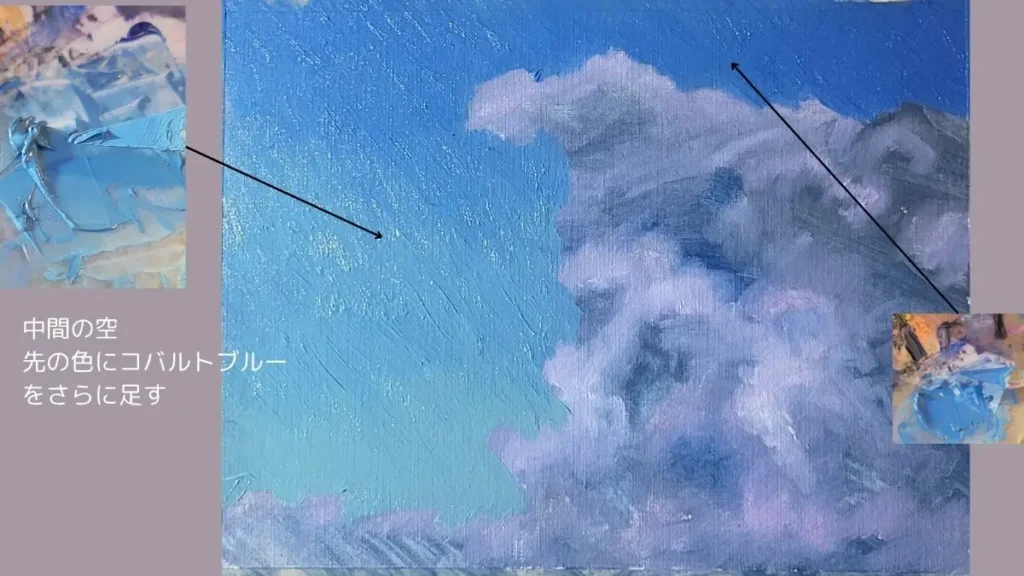 油絵で描いた雲
