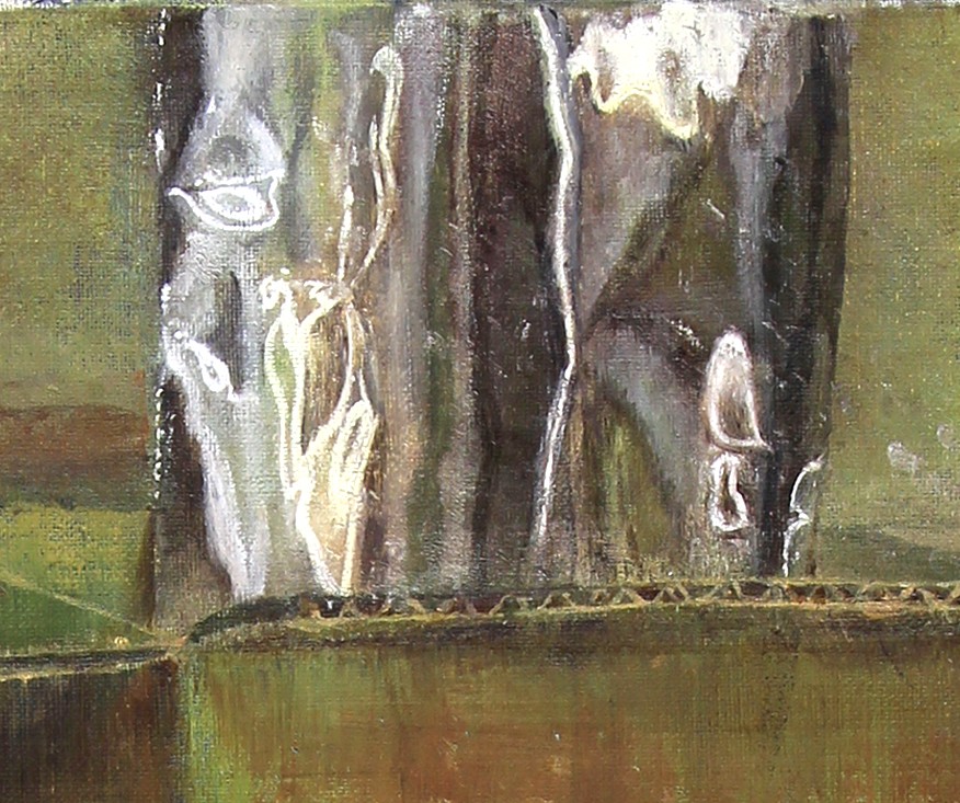 アルミホイルのある静物画/Still life　painting with aluminum foil