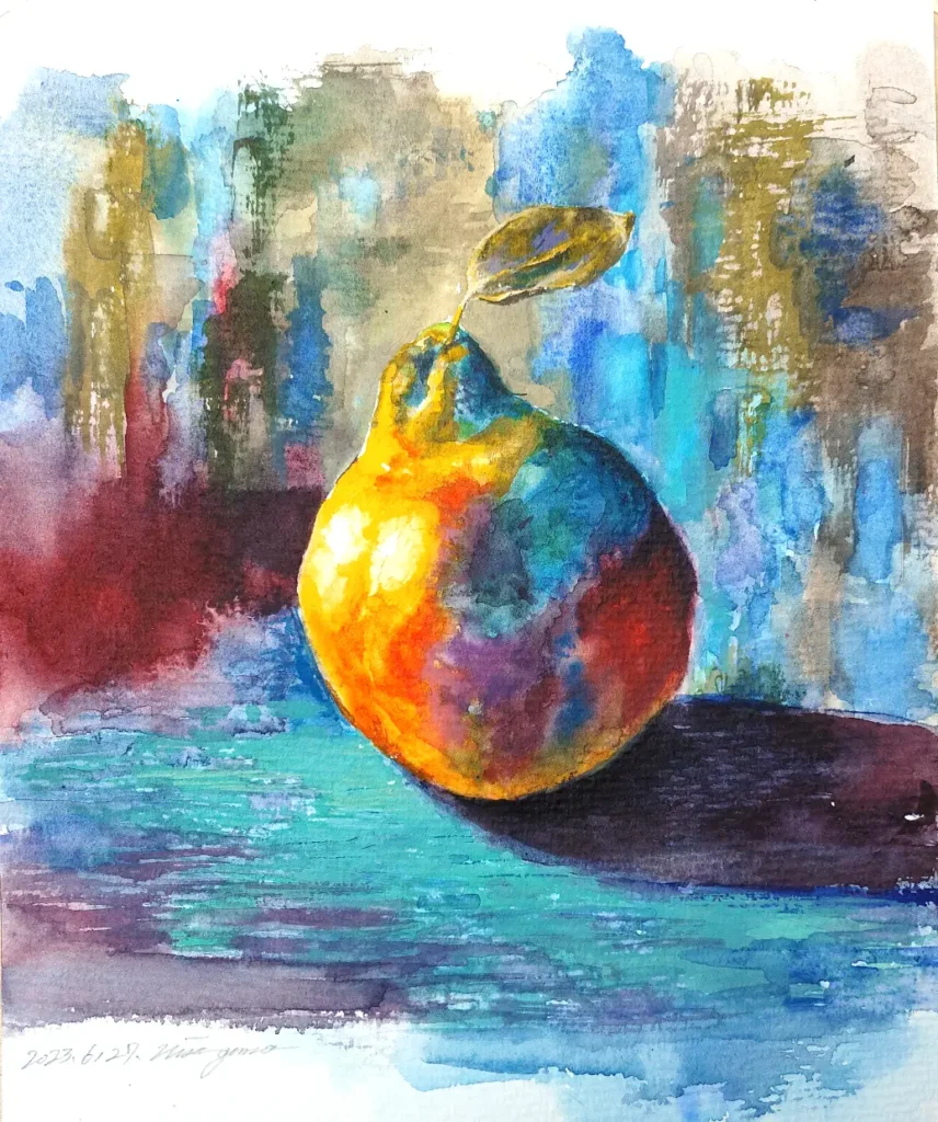 梨の水彩画