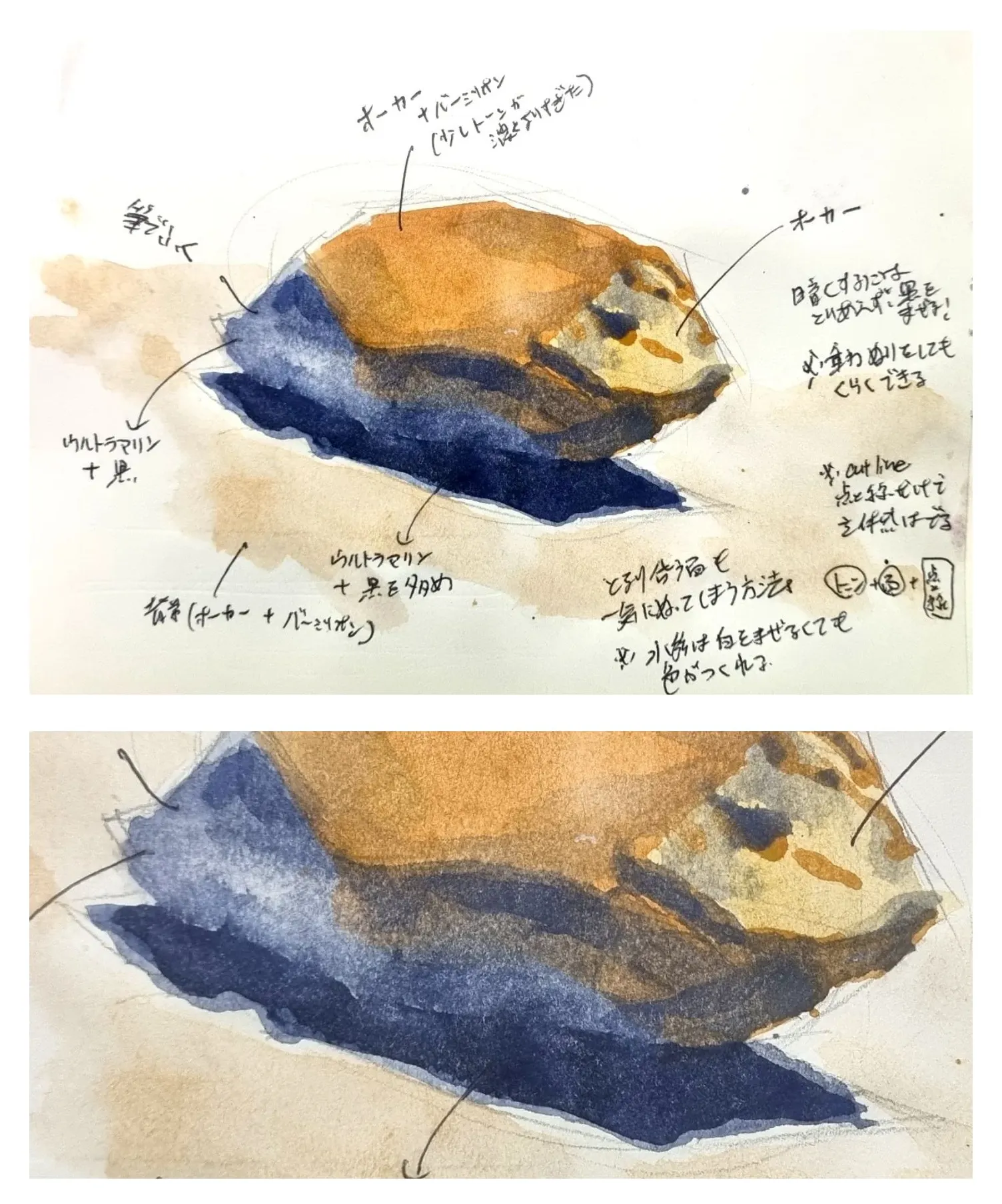 オンラン絵画教室で描いた作品