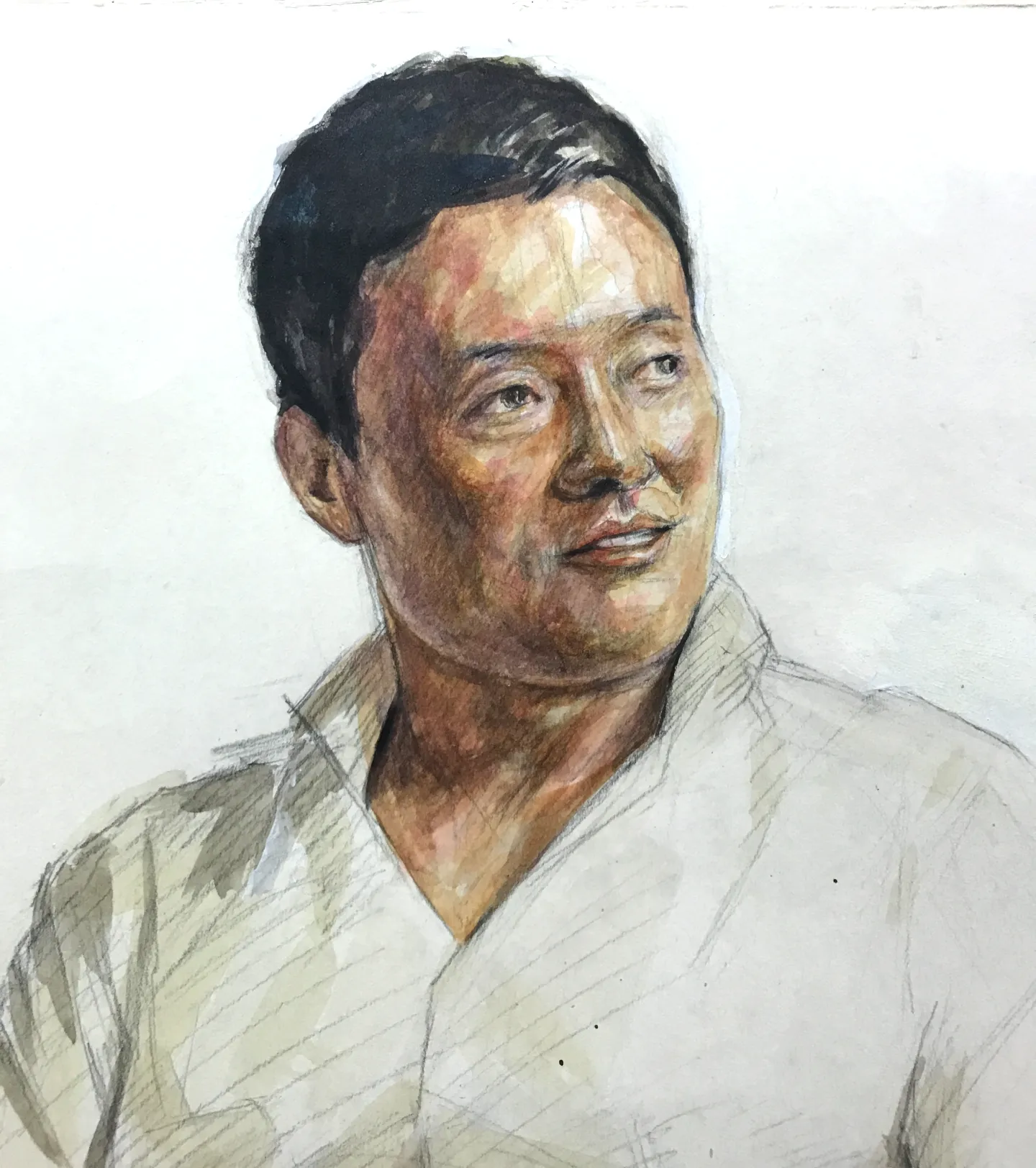 水彩で描いた人物