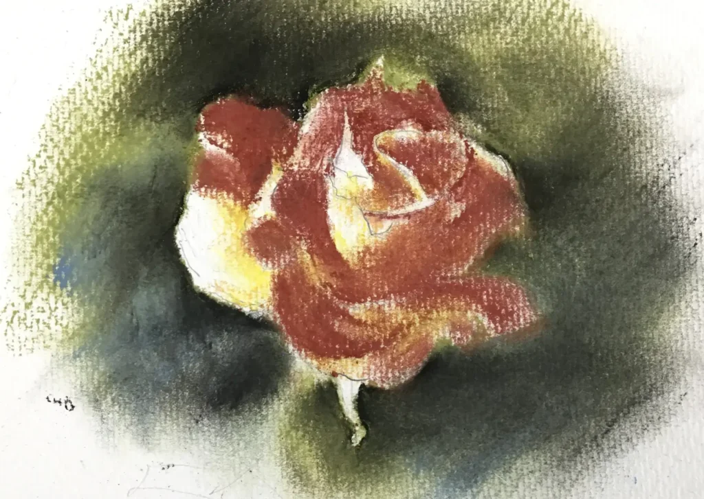 花のパステル画