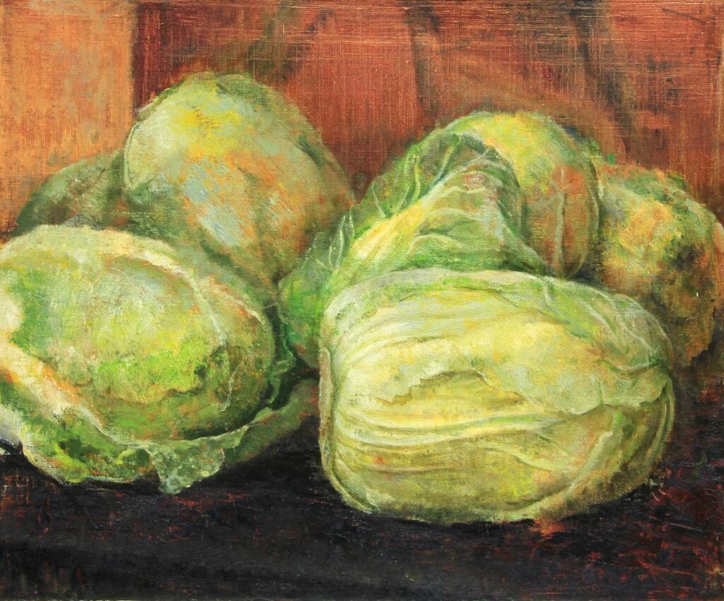 油絵で描いたキャベツ