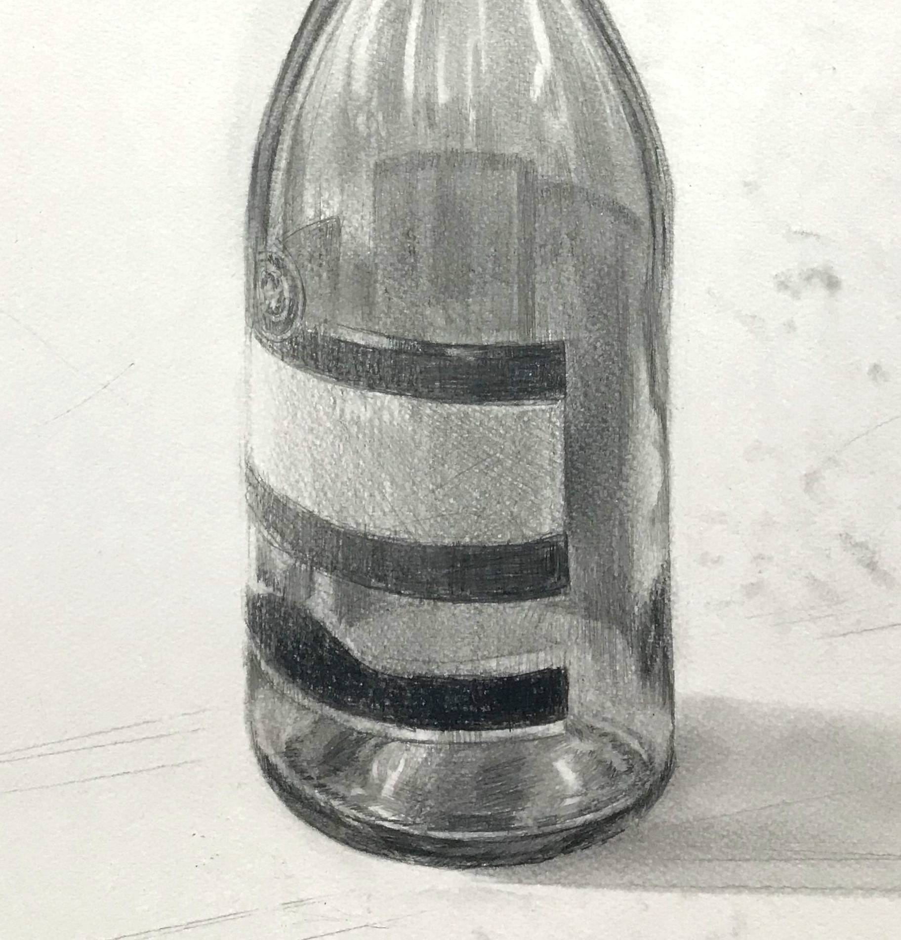 透明な瓶のデッサン/bottle　sketch