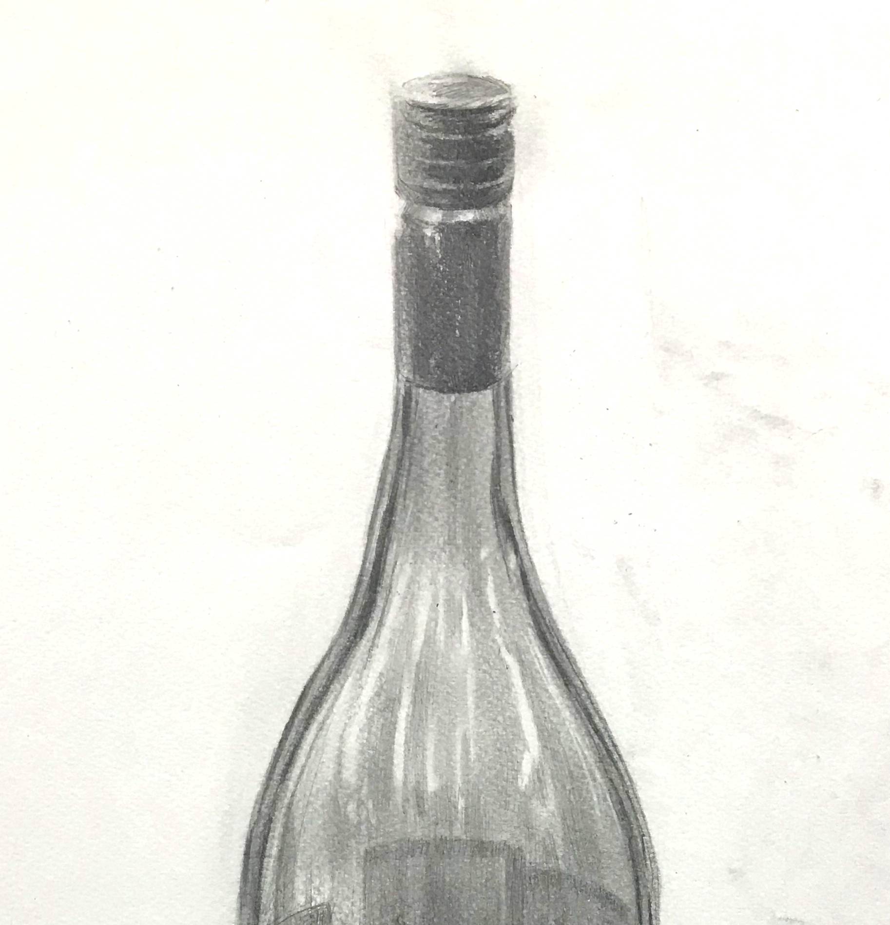 透明な瓶のデッサン/bottle　sketch
