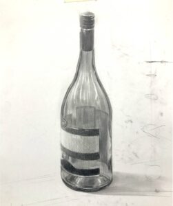透明な瓶のデッサン/bottle　sketch