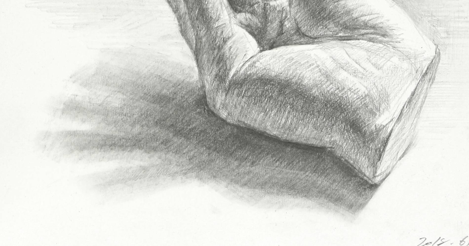 手の石膏像のデッサン/hand　plaster　drawing
