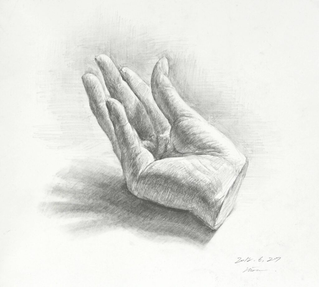 手の石膏像のデッサン/hand　plaster　drawing